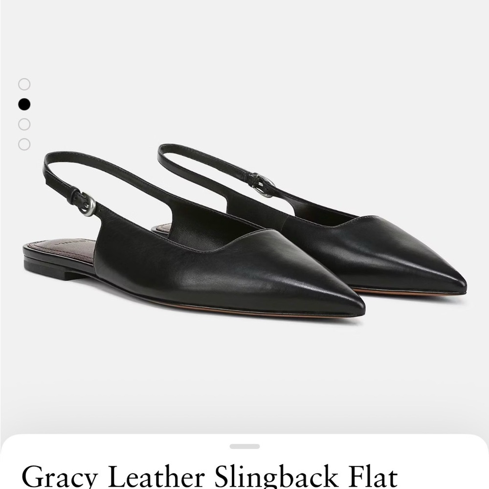 Vince Black Leather Slingback Flats